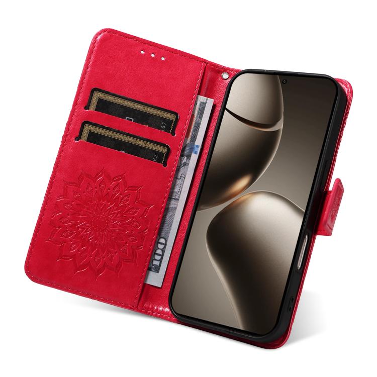 For Xiaomi 15T Pro 5G Embossed Sunflower Pattern Flip Leather Phone Case