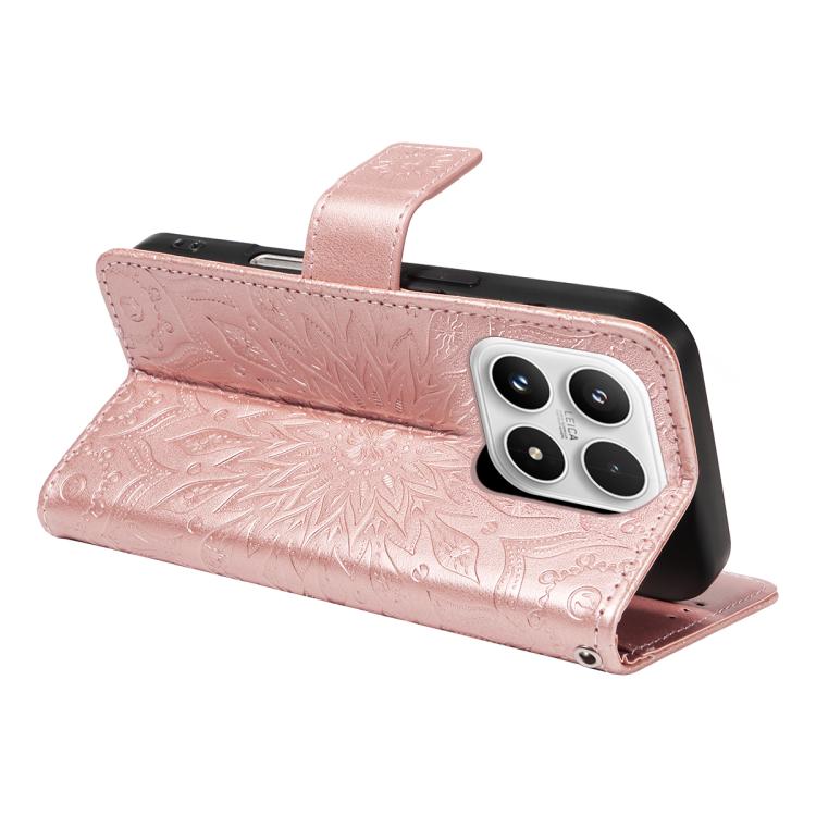 For Xiaomi 17 Embossed Sunflower Pattern Flip Leather Phone Case