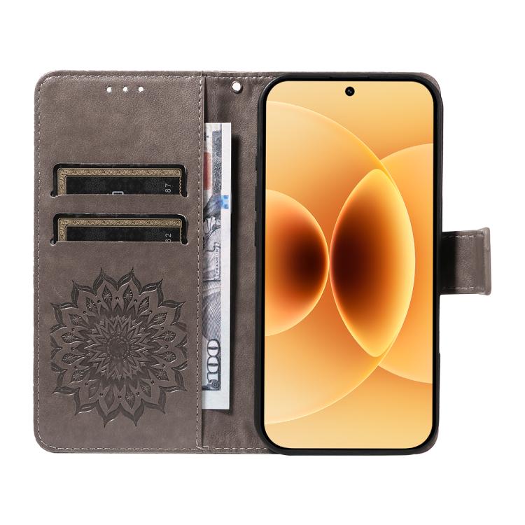 For Xiaomi 17 Embossed Sunflower Pattern Flip Leather Phone Case