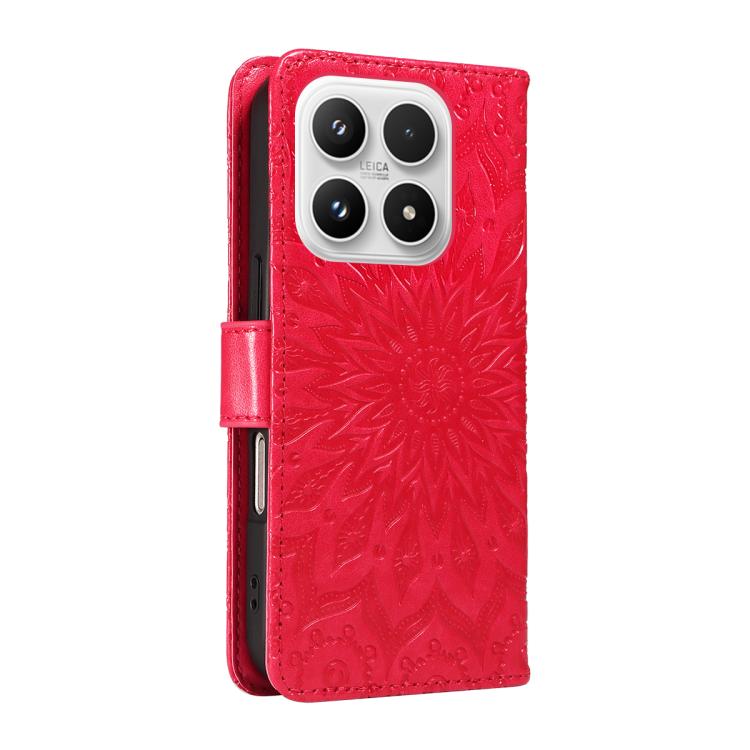 For Xiaomi 17 Embossed Sunflower Pattern Flip Leather Phone Case