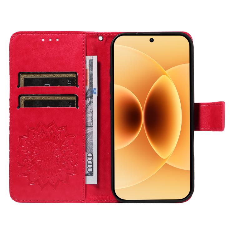 For Xiaomi 17 Embossed Sunflower Pattern Flip Leather Phone Case
