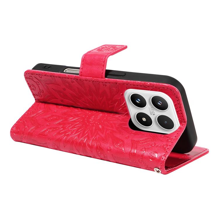 For Xiaomi 17 Embossed Sunflower Pattern Flip Leather Phone Case