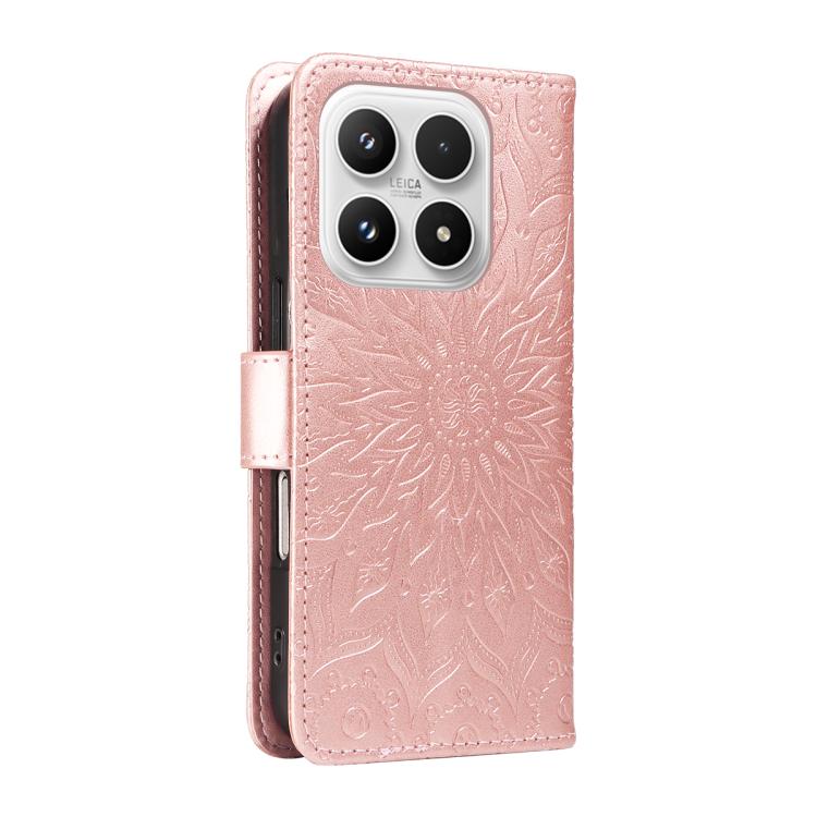 For Xiaomi 17 Embossed Sunflower Pattern Flip Leather Phone Case