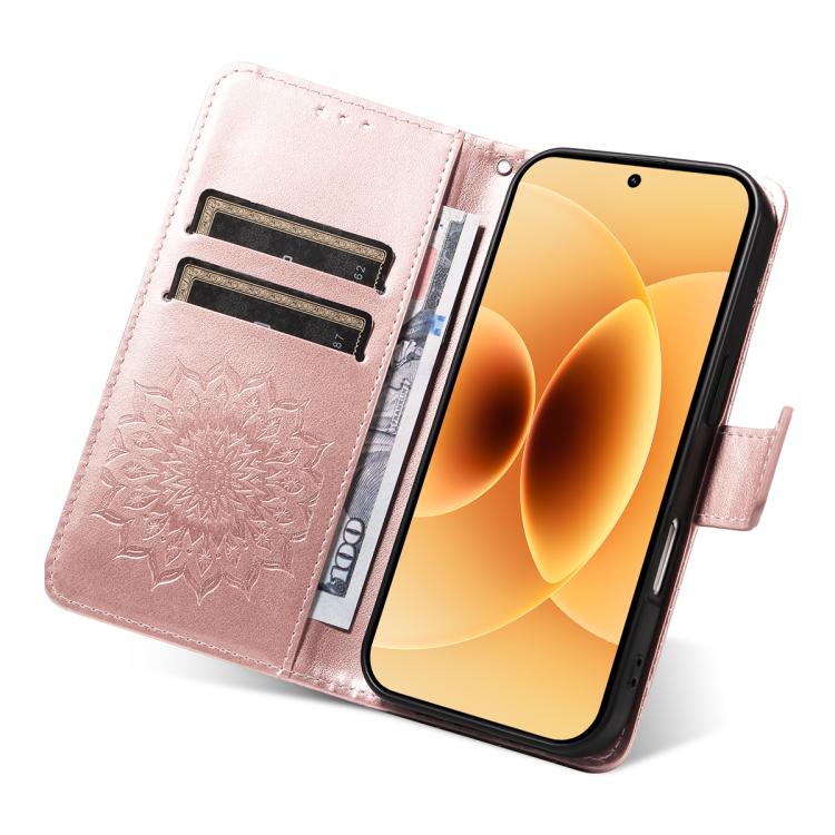 For Xiaomi 17 Embossed Sunflower Pattern Flip Leather Phone Case