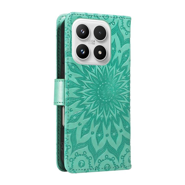 For Xiaomi 17 Embossed Sunflower Pattern Flip Leather Phone Case