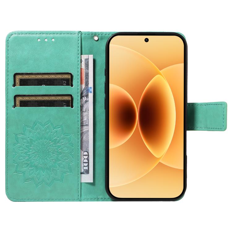 For Xiaomi 17 Embossed Sunflower Pattern Flip Leather Phone Case