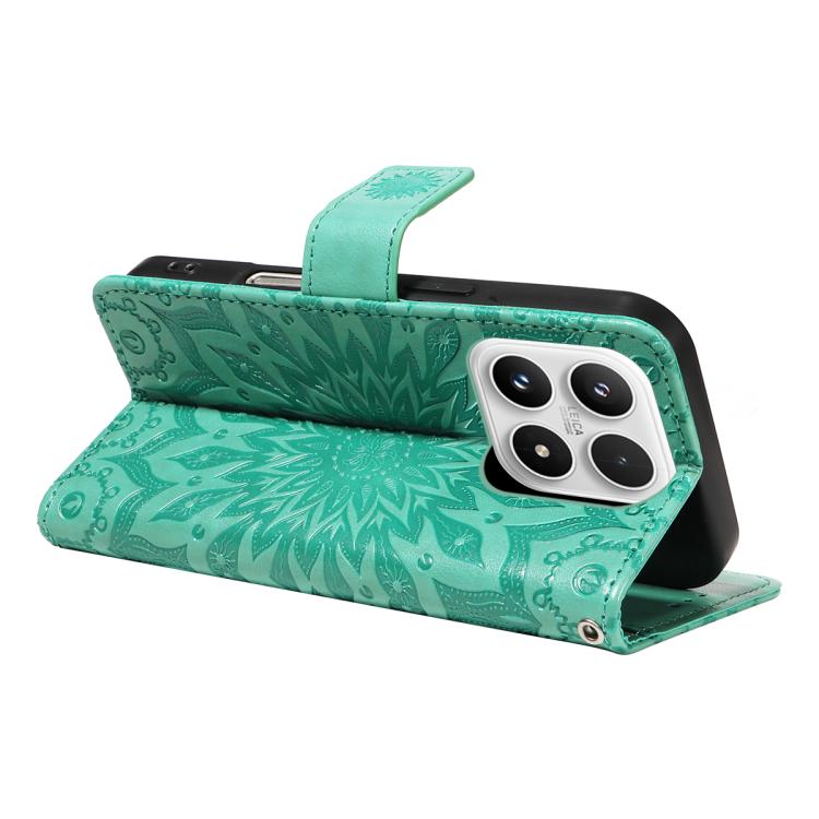 For Xiaomi 17 Embossed Sunflower Pattern Flip Leather Phone Case