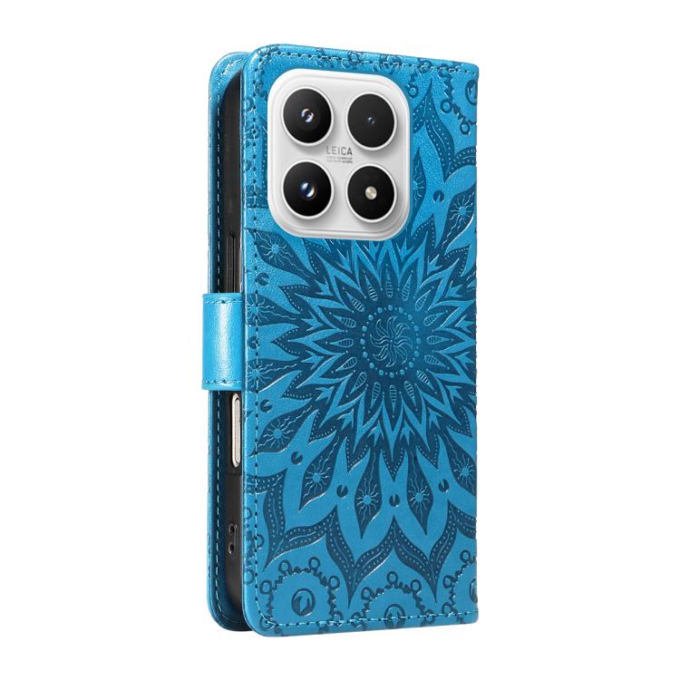 For Xiaomi 17 Embossed Sunflower Pattern Flip Leather Phone Case