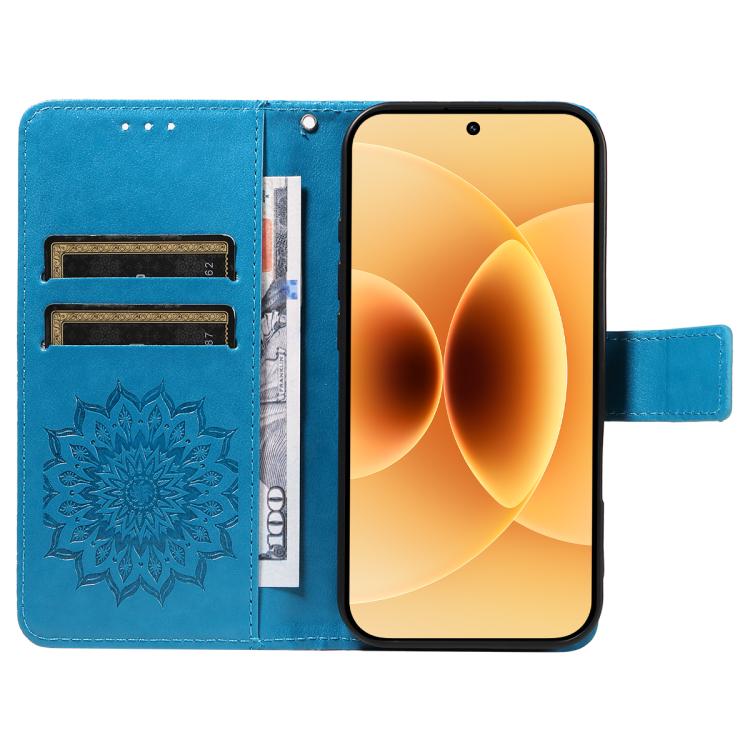 For Xiaomi 17 Embossed Sunflower Pattern Flip Leather Phone Case