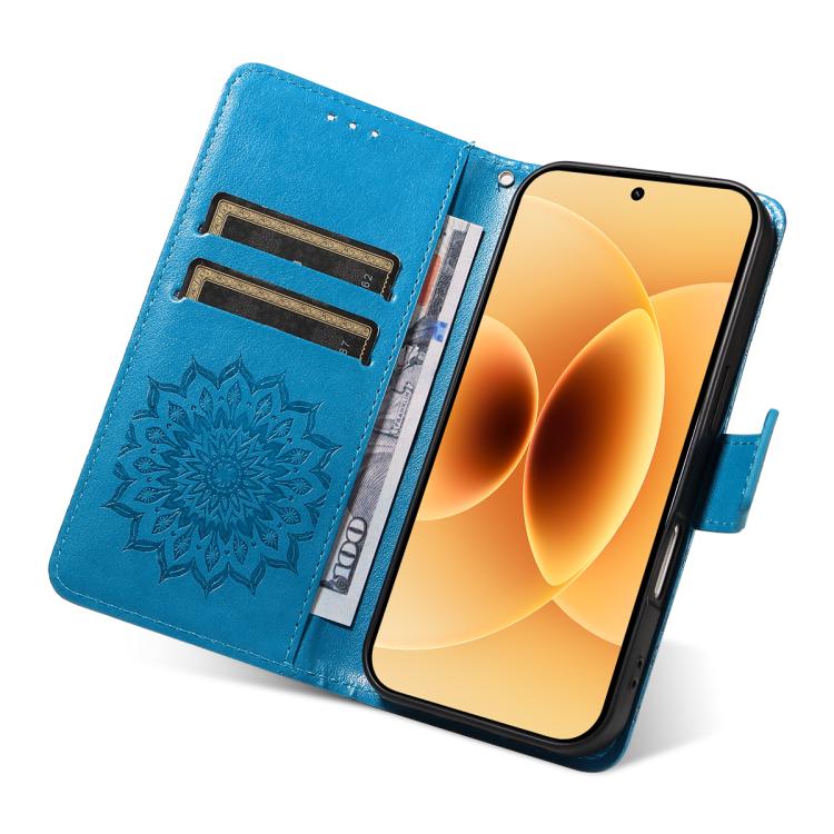 For Xiaomi 17 Embossed Sunflower Pattern Flip Leather Phone Case