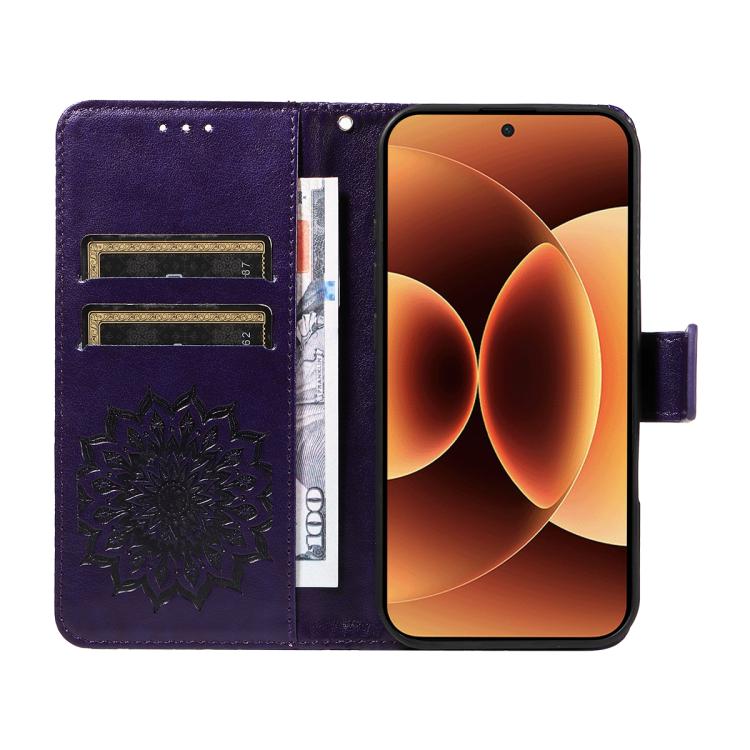 For Xiaomi 17 Pro Max Embossed Sunflower Pattern Flip Leather Phone Case