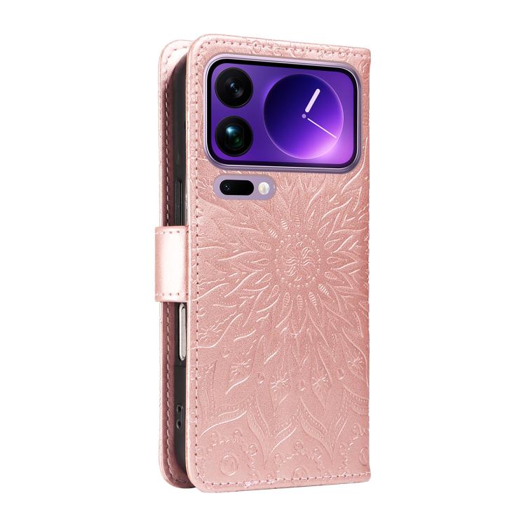 For Xiaomi 17 Pro Max Embossed Sunflower Pattern Flip Leather Phone Case