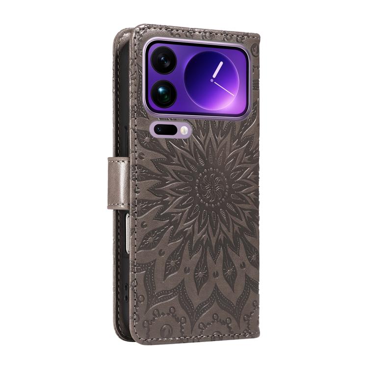 For Xiaomi 17 Pro Max Embossed Sunflower Pattern Flip Leather Phone Case