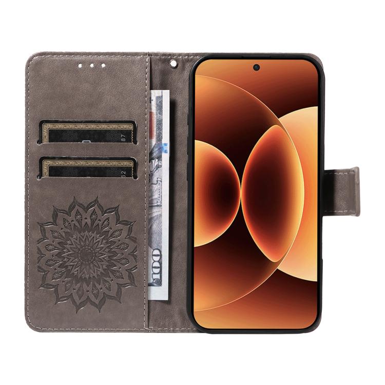 For Xiaomi 17 Pro Max Embossed Sunflower Pattern Flip Leather Phone Case