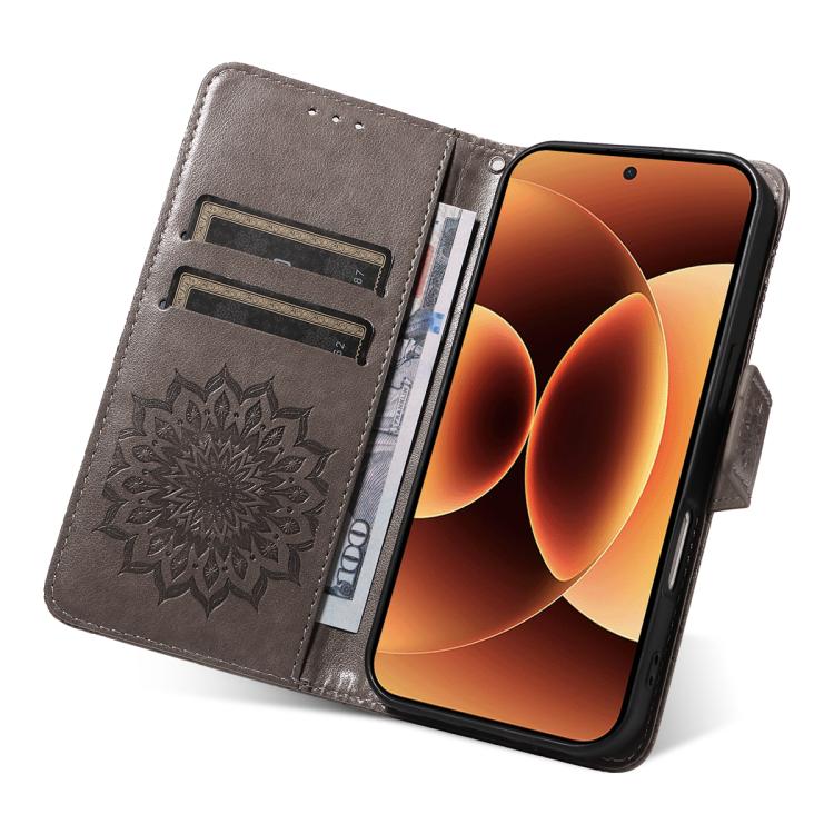 For Xiaomi 17 Pro Max Embossed Sunflower Pattern Flip Leather Phone Case