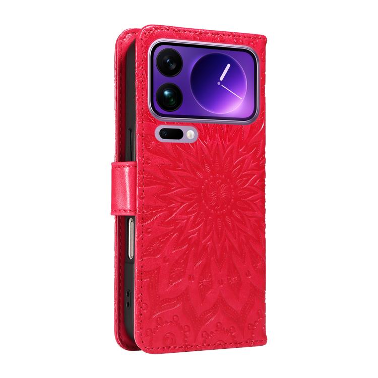 For Xiaomi 17 Pro Max Embossed Sunflower Pattern Flip Leather Phone Case