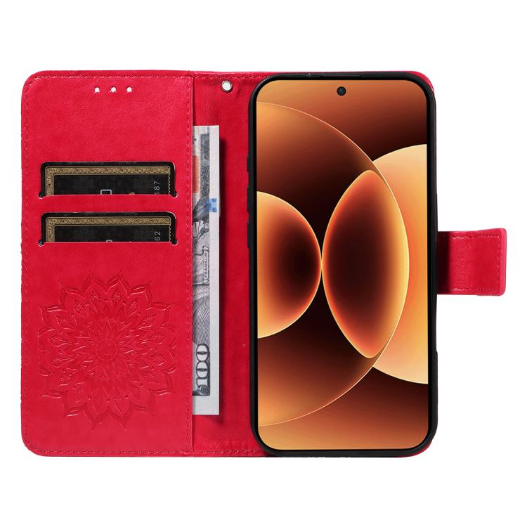 For Xiaomi 17 Pro Max Embossed Sunflower Pattern Flip Leather Phone Case
