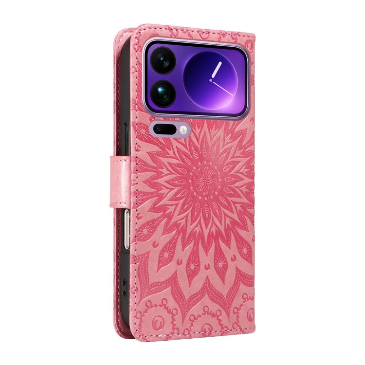For Xiaomi 17 Pro Max Embossed Sunflower Pattern Flip Leather Phone Case