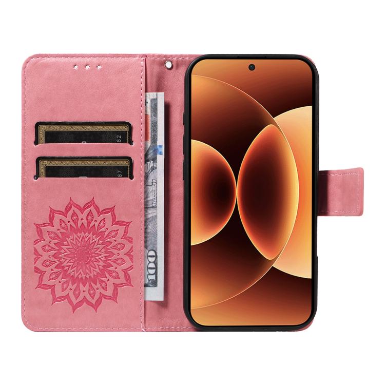 For Xiaomi 17 Pro Max Embossed Sunflower Pattern Flip Leather Phone Case
