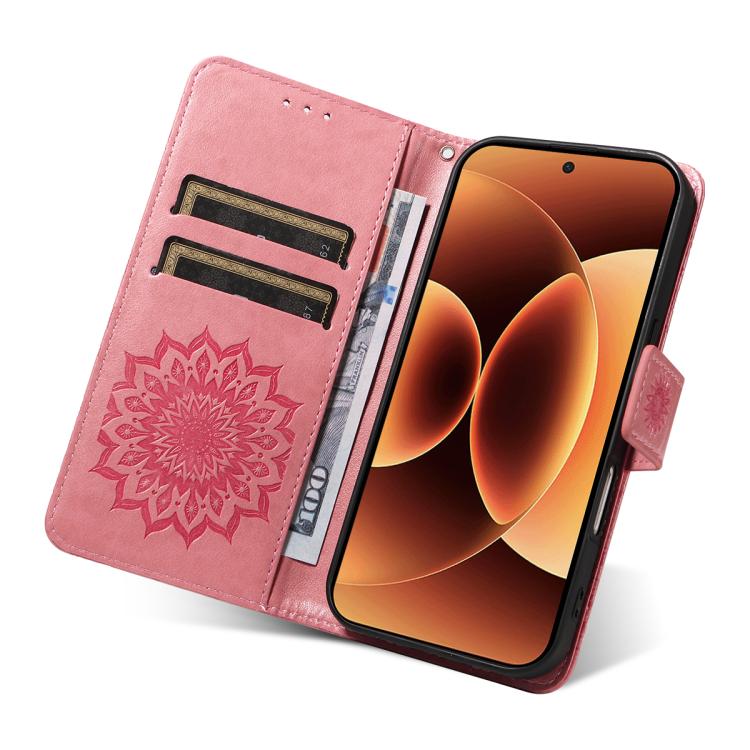 For Xiaomi 17 Pro Max Embossed Sunflower Pattern Flip Leather Phone Case