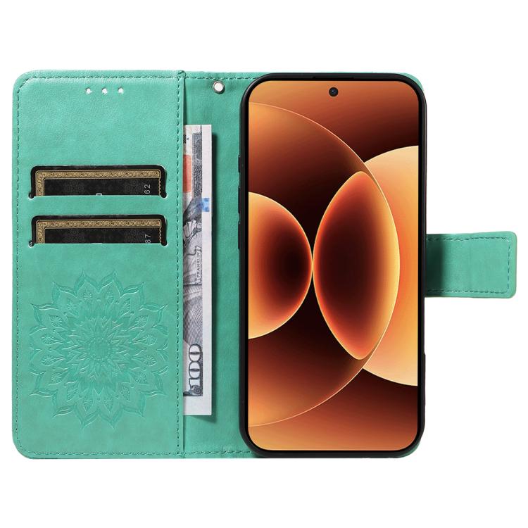 For Xiaomi 17 Pro Max Embossed Sunflower Pattern Flip Leather Phone Case