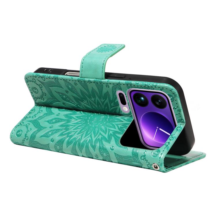 For Xiaomi 17 Pro Max Embossed Sunflower Pattern Flip Leather Phone Case