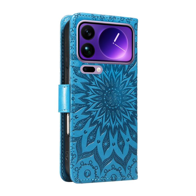 For Xiaomi 17 Pro Max Embossed Sunflower Pattern Flip Leather Phone Case