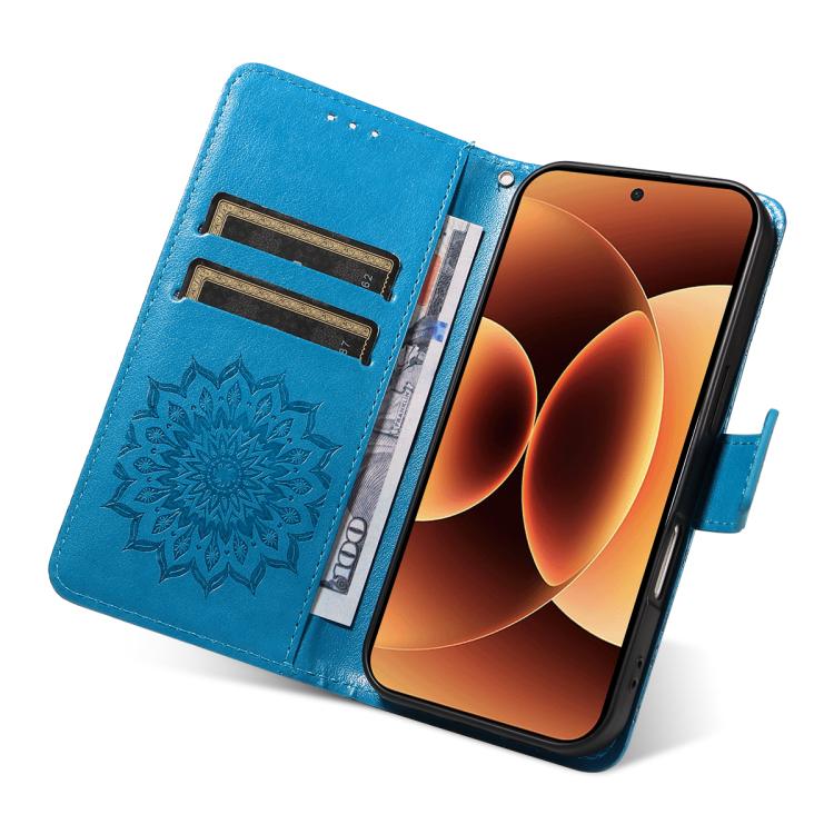 For Xiaomi 17 Pro Max Embossed Sunflower Pattern Flip Leather Phone Case