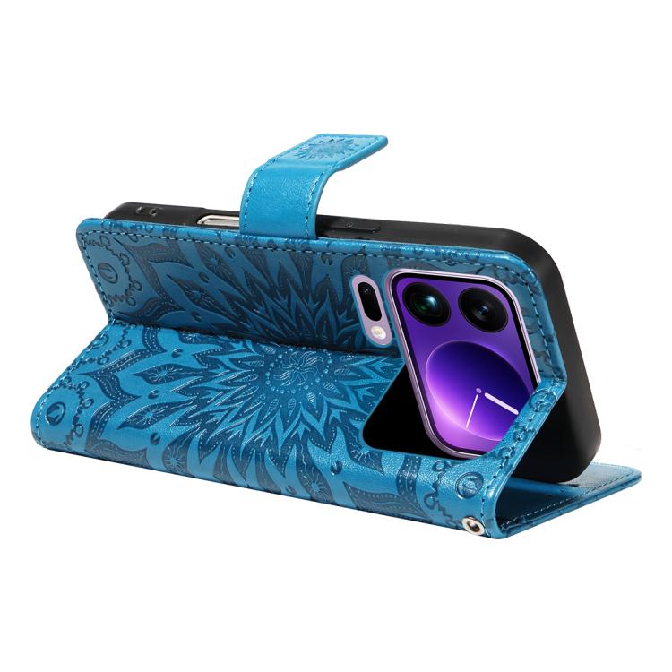 For Xiaomi 17 Pro Max Embossed Sunflower Pattern Flip Leather Phone Case
