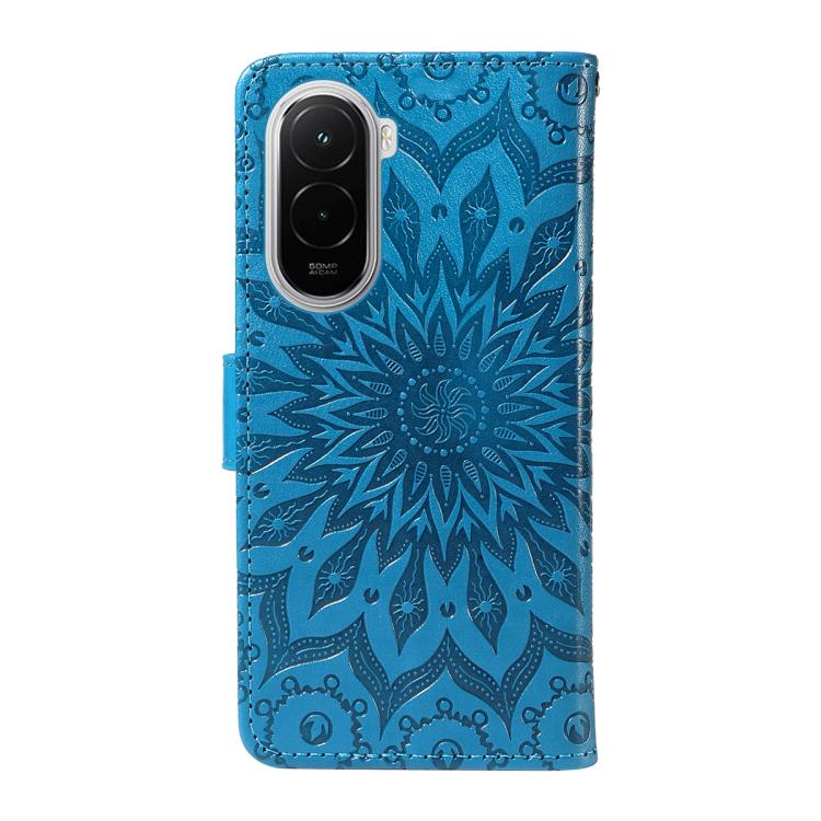For Xiaomi Poco M7 4G 171mm Embossed Sunflower Pattern Flip Leather Phone Case