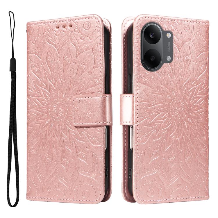 For Xiaomi Poco X8 Pro Max 5G Embossed Sunflower Pattern Flip Leather Phone Case
