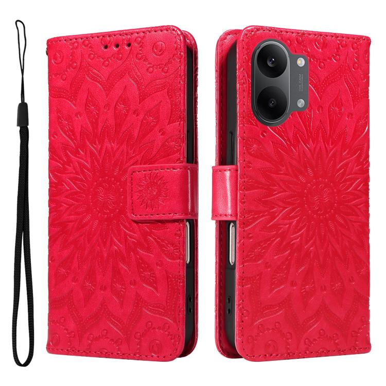 For Xiaomi Poco X8 Pro Max 5G Embossed Sunflower Pattern Flip Leather Phone Case