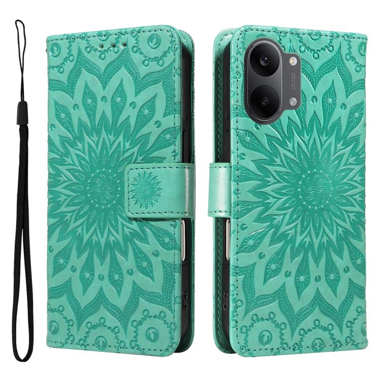 For Xiaomi Poco X8 Pro Max 5G Embossed Sunflower Pattern Flip Leather Phone Case