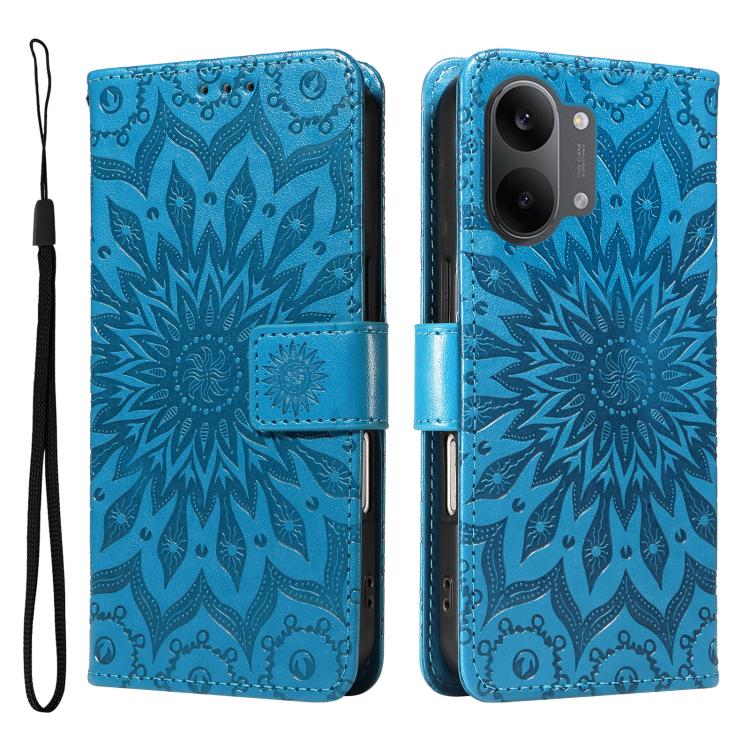 For Xiaomi Poco X8 Pro Max 5G Embossed Sunflower Pattern Flip Leather Phone Case