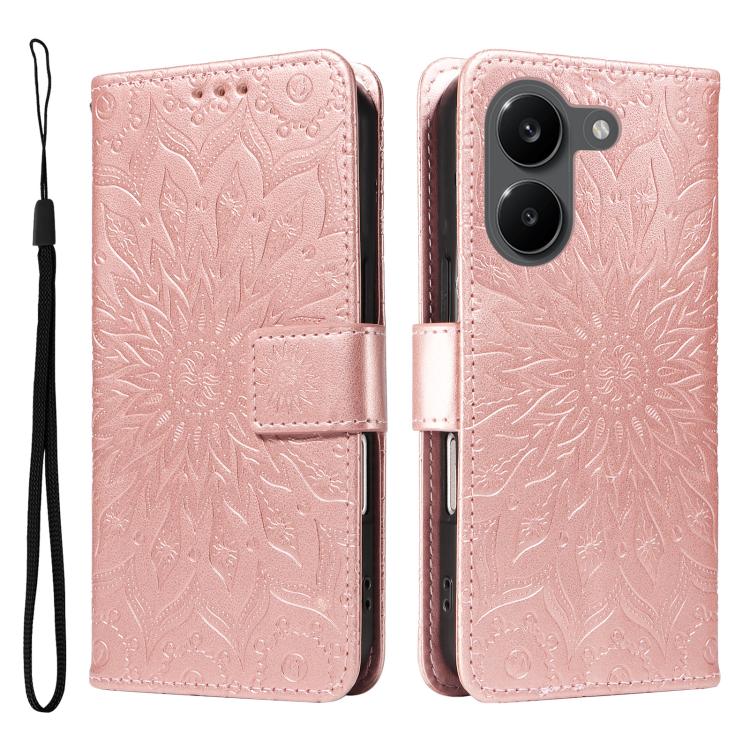 For Xiaomi Poco X8 Pro 5G Embossed Sunflower Pattern Flip Leather Phone Case