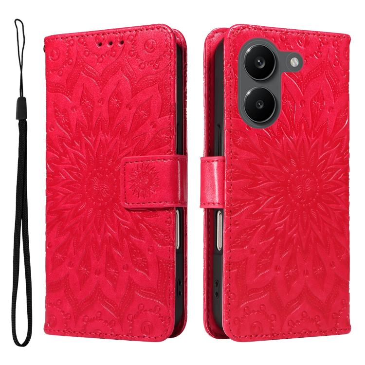 For Xiaomi Poco X8 Pro 5G Embossed Sunflower Pattern Flip Leather Phone Case