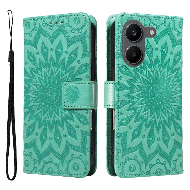 For Xiaomi Poco X8 Pro 5G Embossed Sunflower Pattern Flip Leather Phone Case