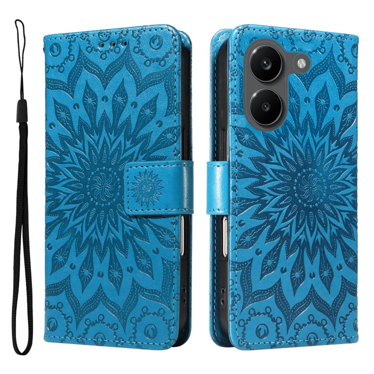 For Xiaomi Poco X8 Pro 5G Embossed Sunflower Pattern Flip Leather Phone Case