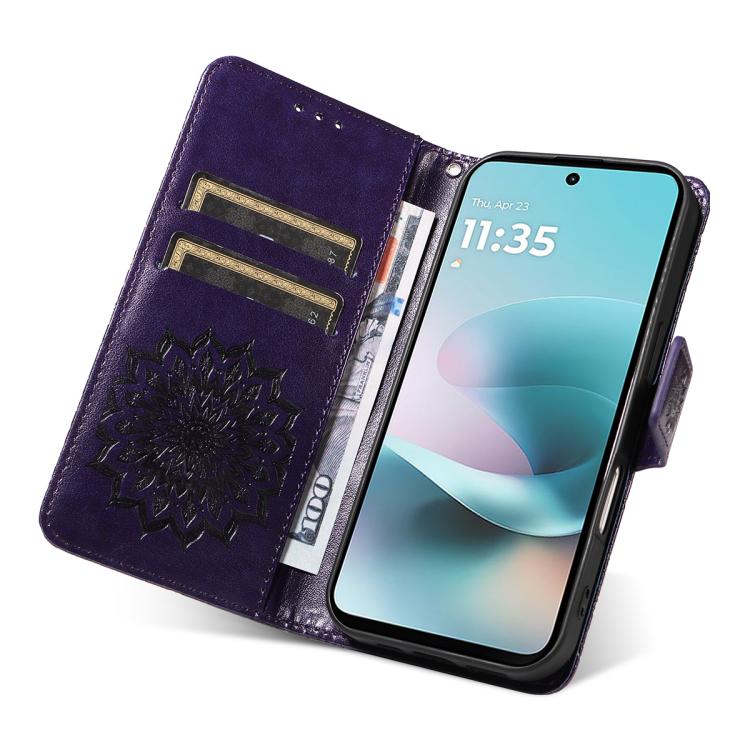 For Xiaomi 17 Ultra Embossed Sunflower Pattern Flip Leather Phone Case