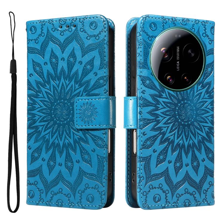 For Xiaomi 17 Ultra Embossed Sunflower Pattern Flip Leather Phone Case
