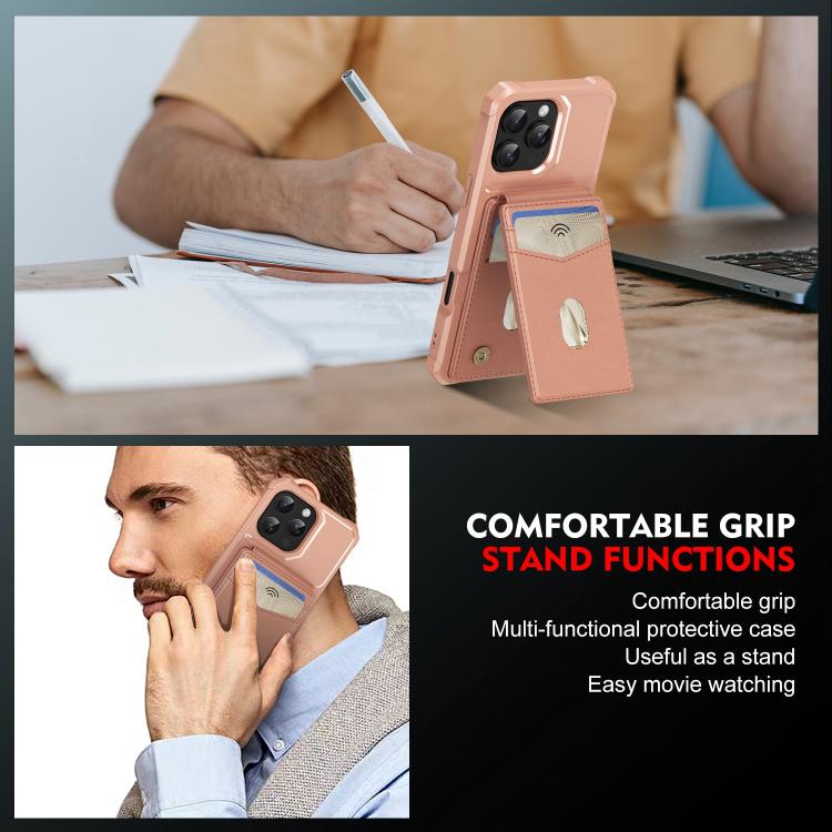 For iPhone 16 Pro 2-in-1 Magnetic Wallet MagSafe Leather Back Phone Case
