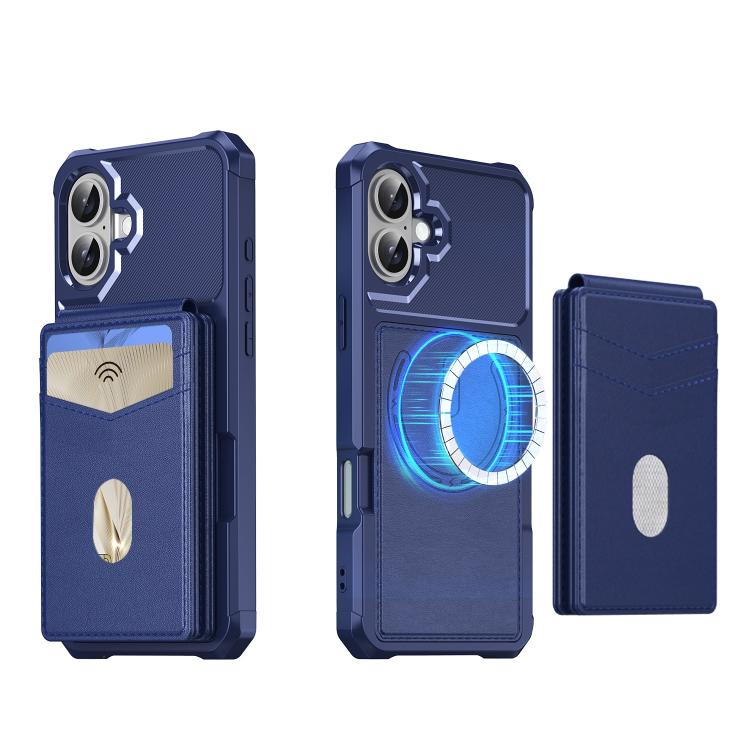 For iPhone 16 Plus 2-in-1 Magnetic Wallet MagSafe Leather Back Phone Case