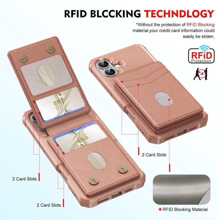 For iPhone 16 Plus 2-in-1 Magnetic Wallet MagSafe Leather Back Phone Case