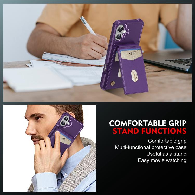 For iPhone 16 2-in-1 Magnetic Wallet MagSafe Leather Back Phone Case