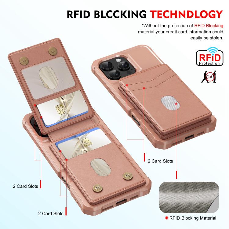 For iPhone 15 Pro 2-in-1 Magnetic Wallet MagSafe Leather Back Phone Case