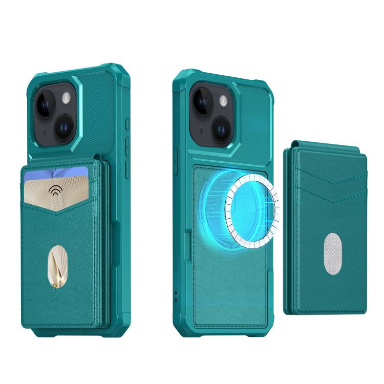 For iPhone 15 2-in-1 Magnetic Wallet MagSafe Leather Back Phone Case