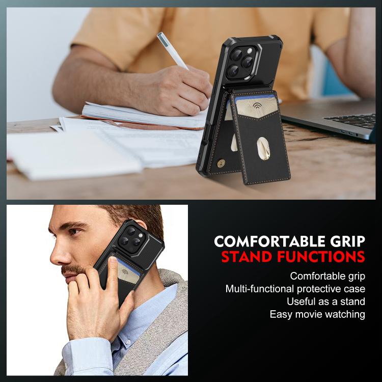 For iPhone 13 Pro 2-in-1 Magnetic Wallet MagSafe Leather Back Phone Case