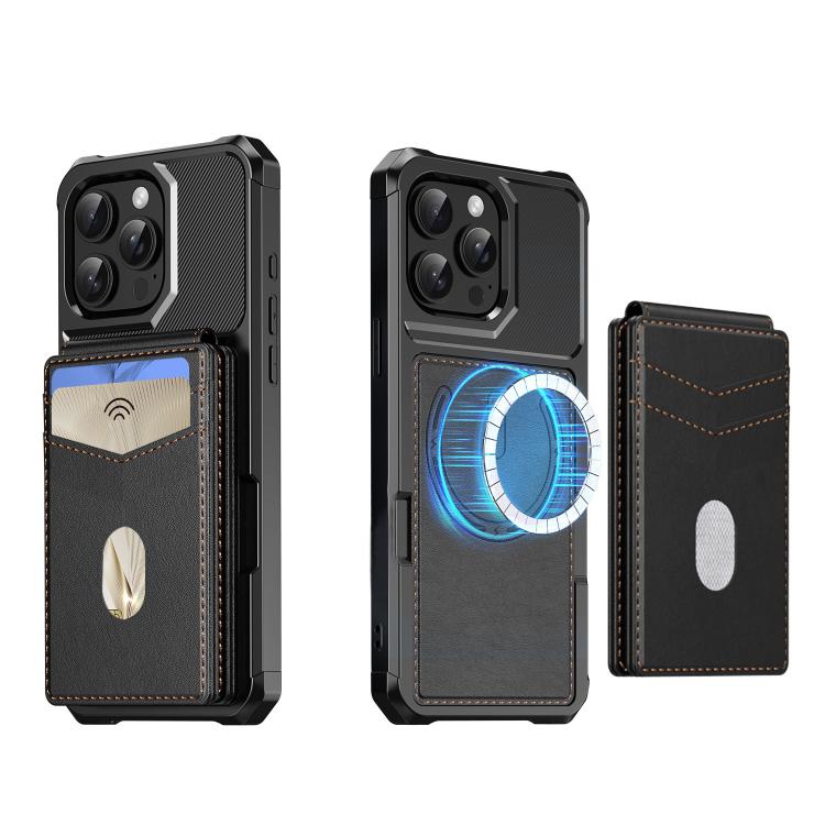 For iPhone 12 Pro Max 2-in-1 Magnetic Wallet MagSafe Leather Back Phone Case
