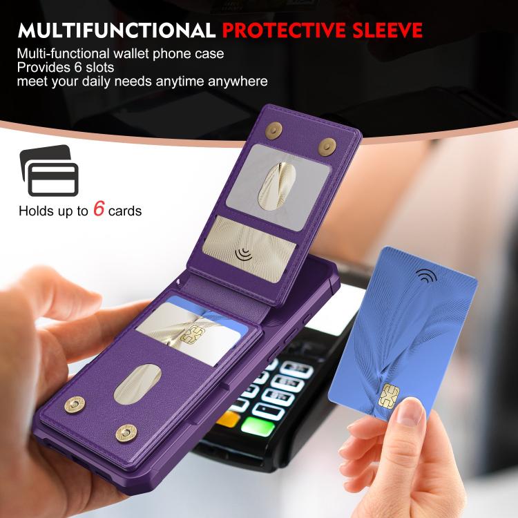 For iPhone 12 Pro Max 2-in-1 Magnetic Wallet MagSafe Leather Back Phone Case