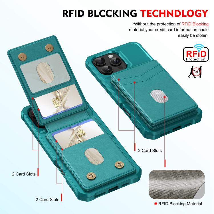 For iPhone 12 Pro Max 2-in-1 Magnetic Wallet MagSafe Leather Back Phone Case